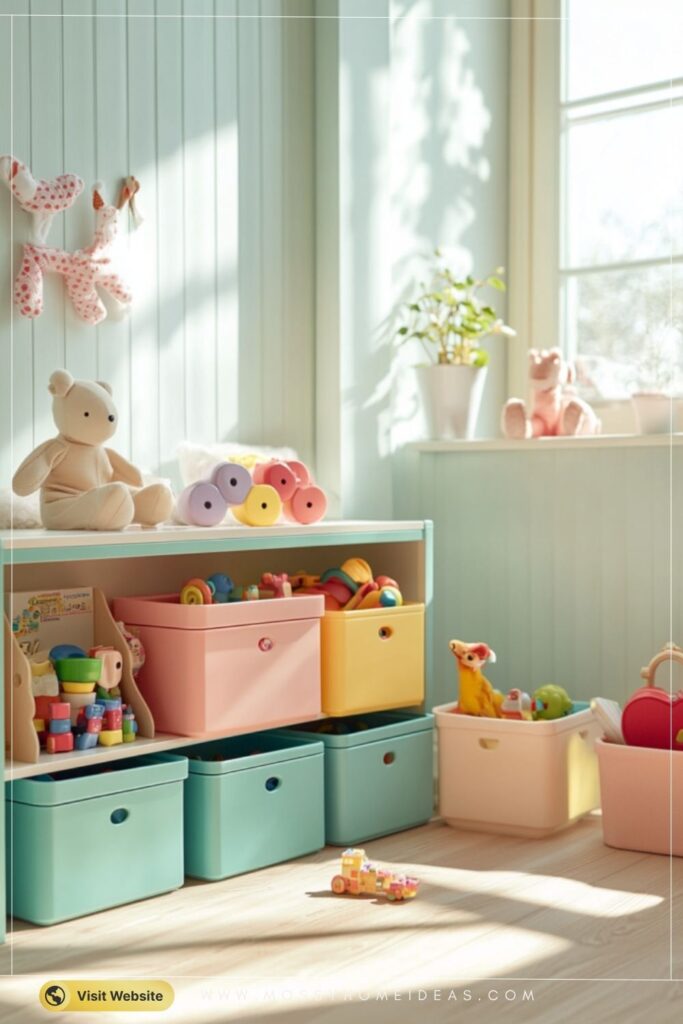 Magnetic Toy Box Storage Idea