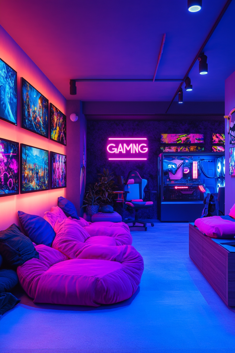 Neon Glow Gaming Space