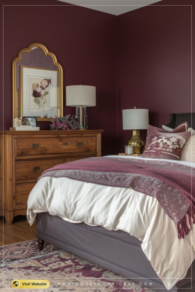 Cherry Plum Traditional Bedroom Dresser Classic Storage