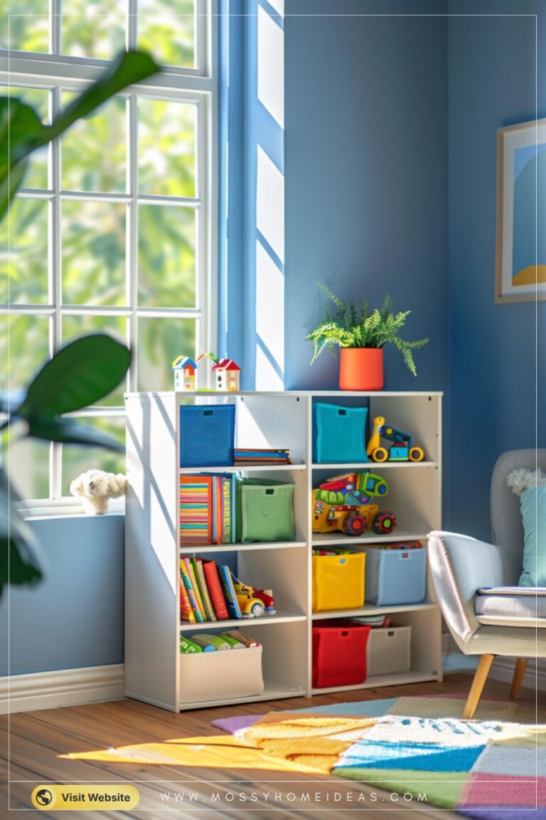 Colorful Cube Storage Divider for a Bright Kids Bedroom