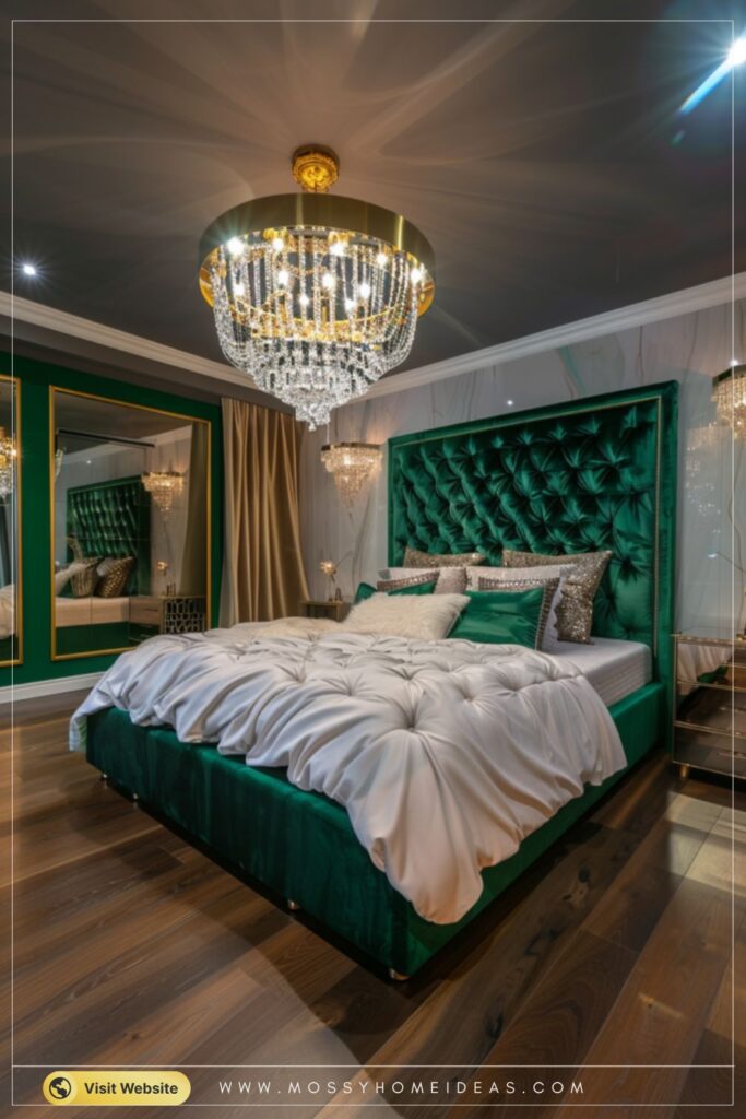 Emerald Gold Hollywood Glam Bedroom Luxury Ideas