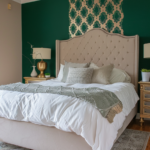 Emerald Gold Moroccan Trellis Bedroom Wall Stencil Ideas