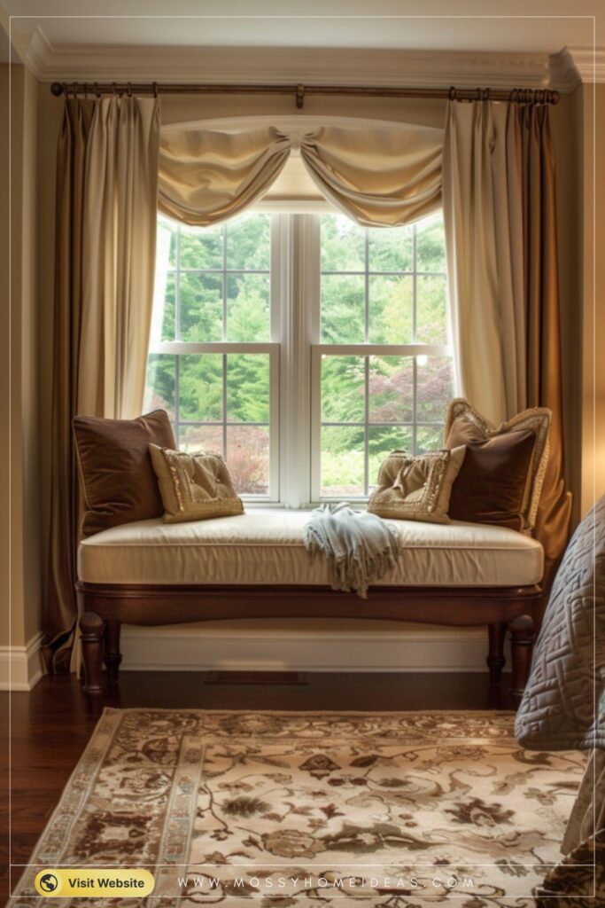 Espresso Cream Bedroom Bay Window Seat Reading Nook