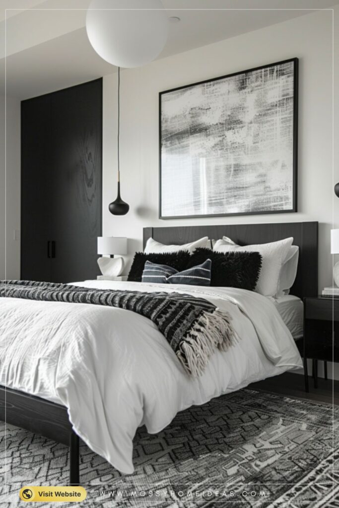 Floating Nightstands Black White Bedroom Modern Ideas