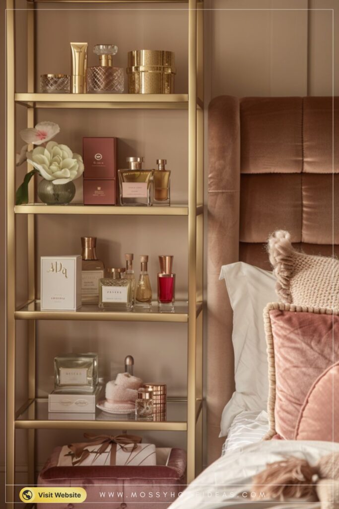 Glamorous Gold Metal Frame Shelving Divider