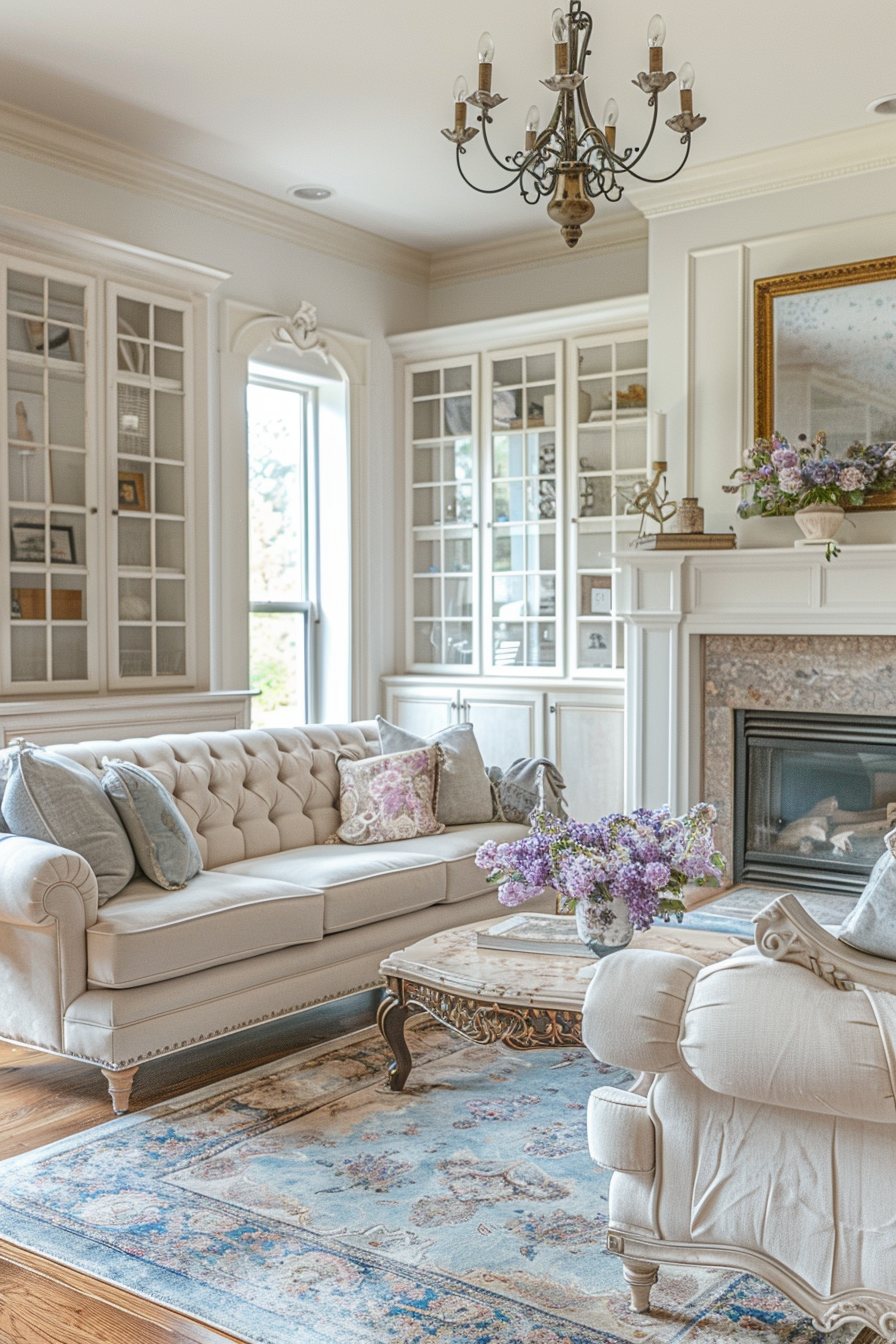 Lavender Accent Pillows French Provincial Living Room Style