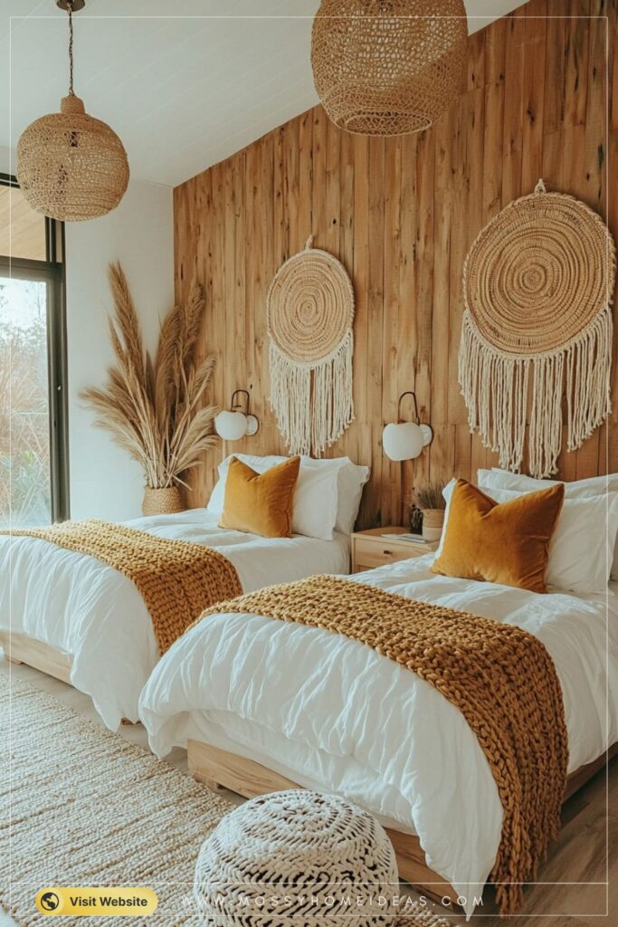 Luxury Resort Bedroom Aesthetic Warm Boho Hotel Decor
