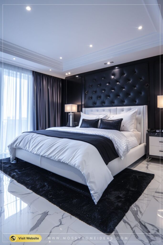 Marble Black White Bedroom Modern Sleek Ideas