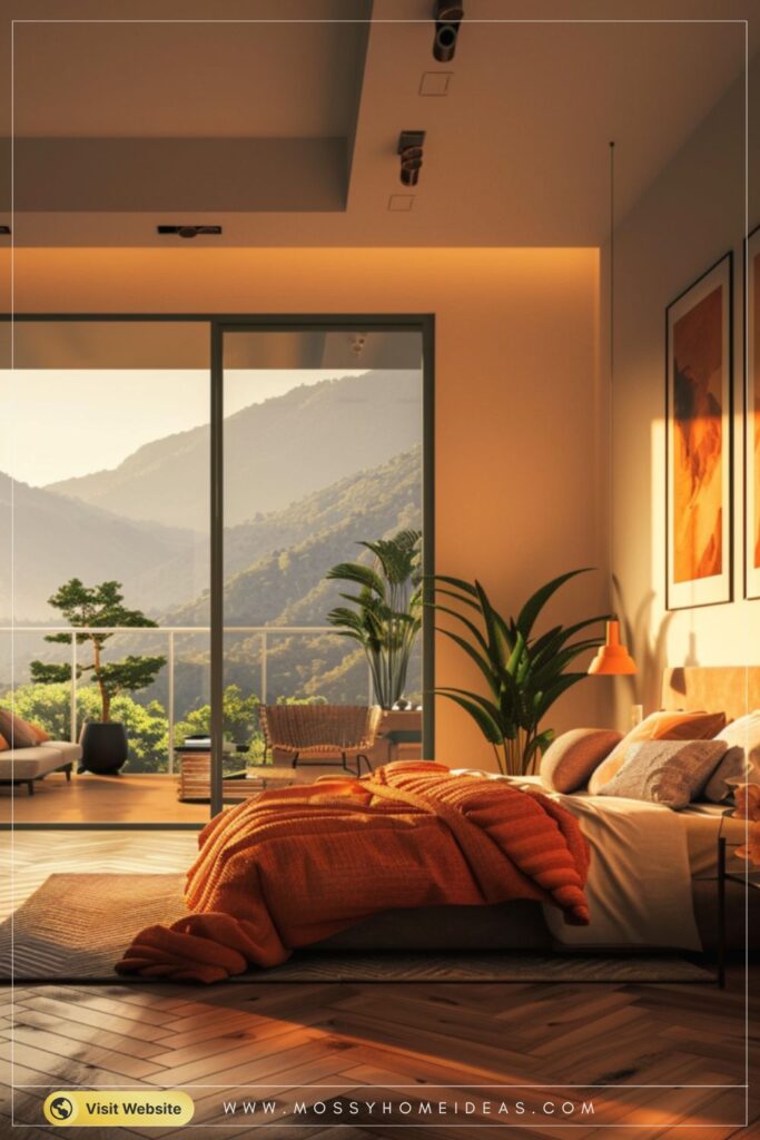 Olive Rust Bedroom Full Room Patio Door Mountain Lounge