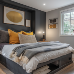 Slate Grey Gold Bonus Room Bedroom Small Space Ideas