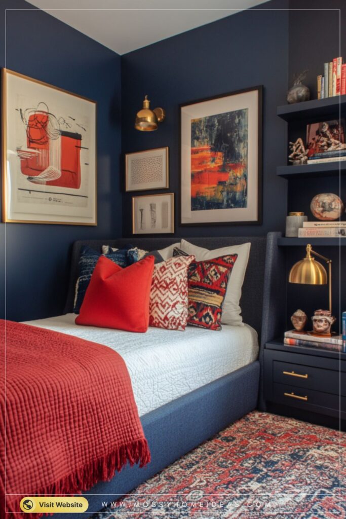 Stylish Red-Themed Gallery Wall Ideas for Boy's Bedrooms