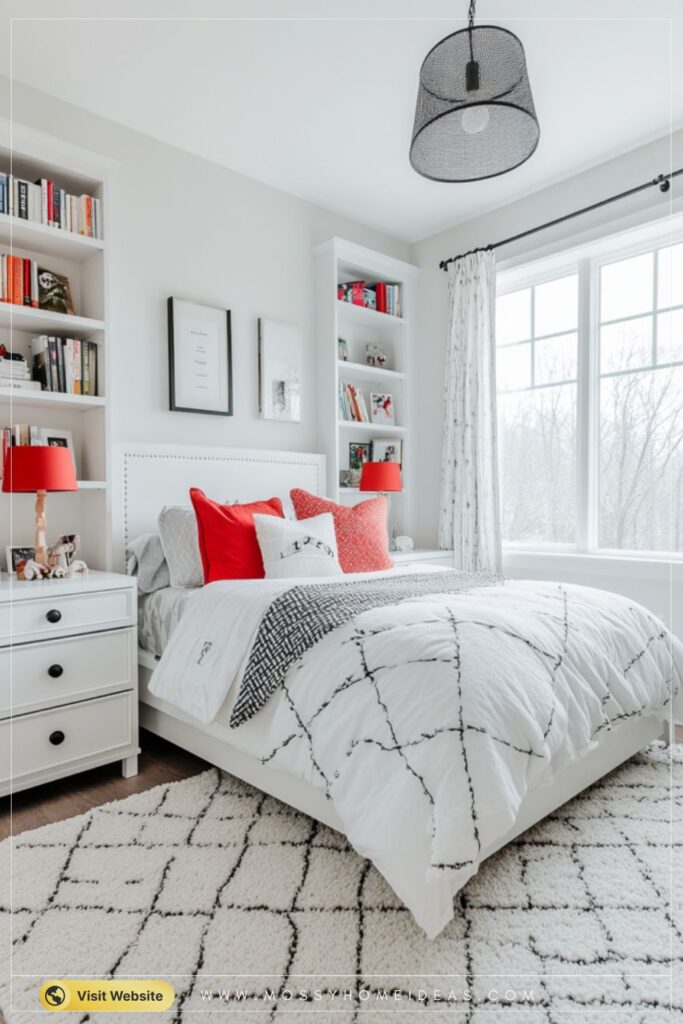 Warm Red Lamp Accent Ideas for a Bright Boy's Bedroom
