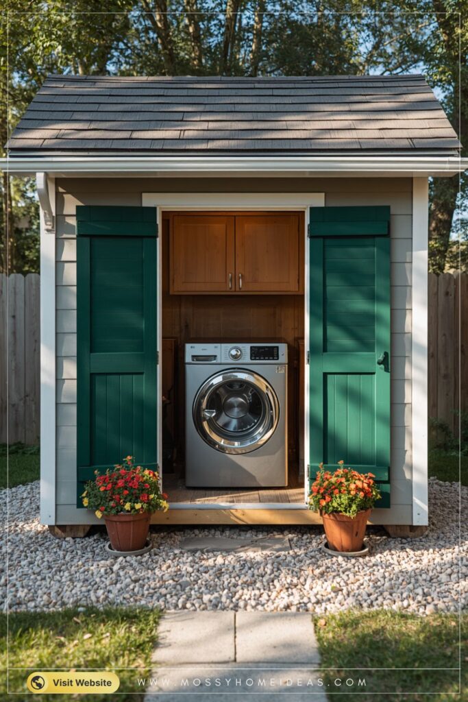 Backyard Laundry Shed Tiny House Style Ideas