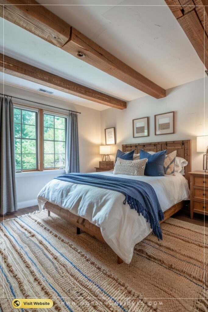 Blue and Ivory Rustic Bedroom Ideas for a Cozy Home Retre