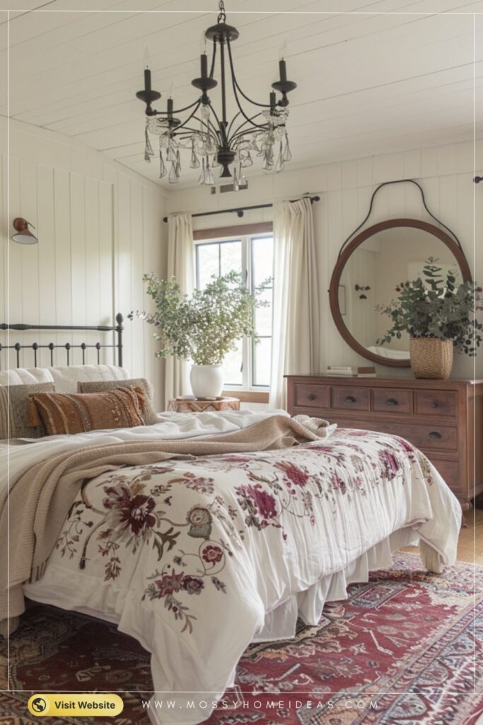 Burgundy and Beige Farmhouse Bedroom Ideas for Cozy Charm