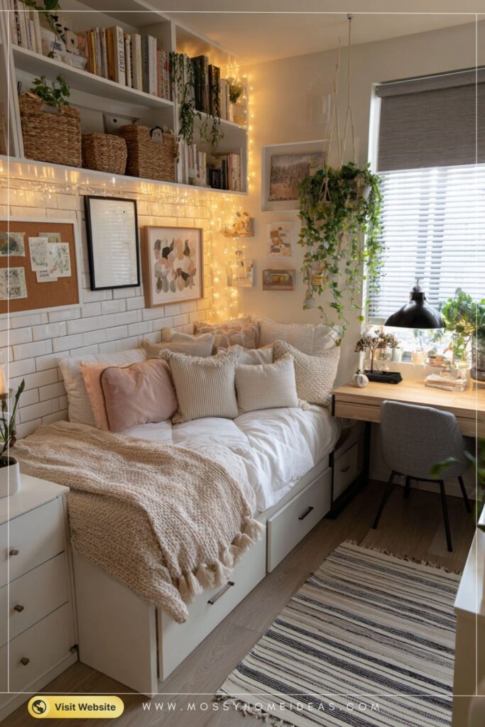 Cozy Compact Small Bedroom Built-In Storage Ideas