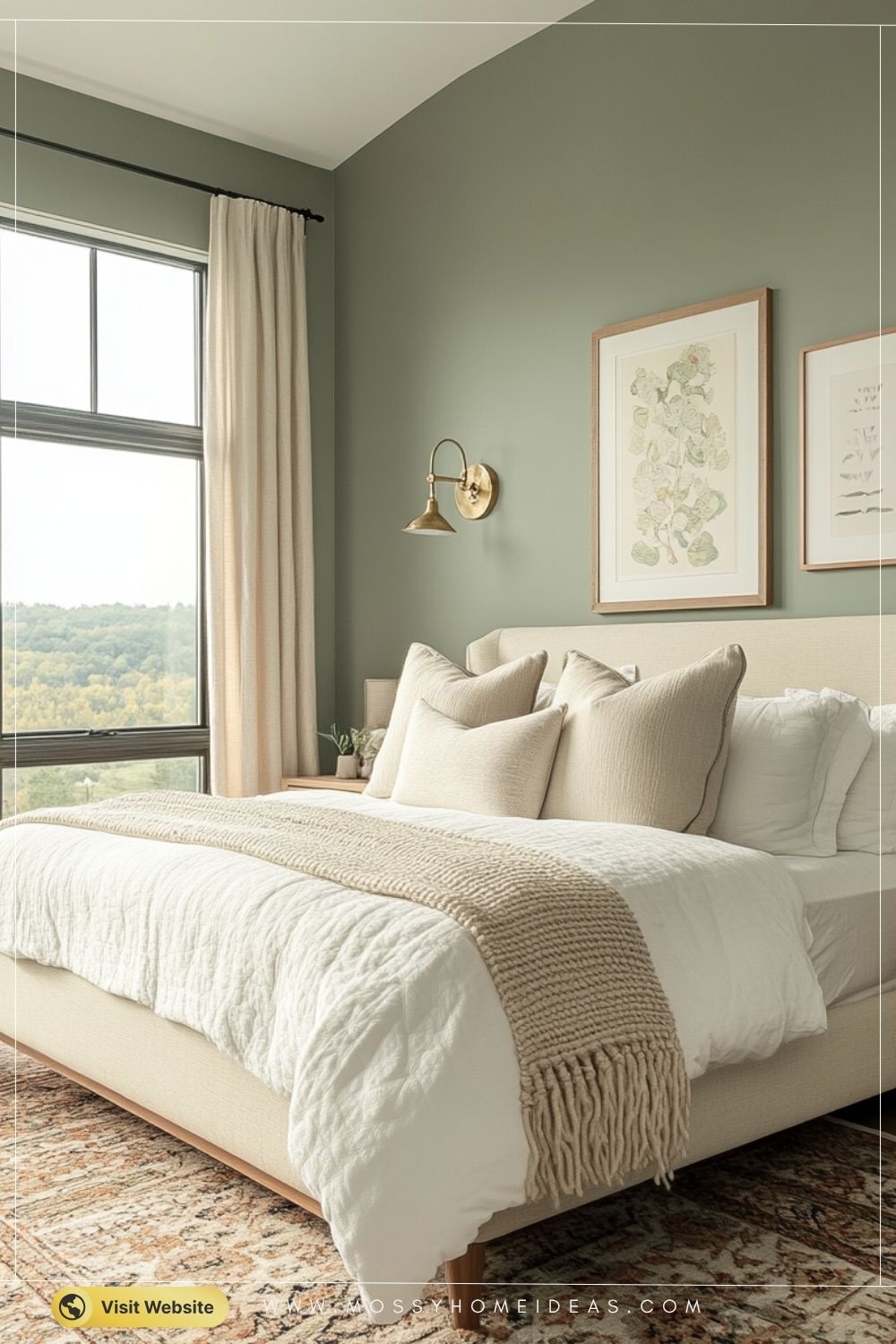 Elegant Countryside Bachelor Bedroom with Soft Natural Daylight