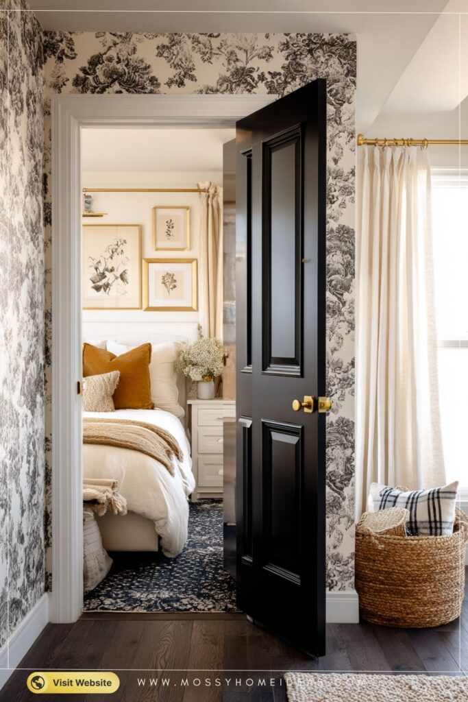 Elegant Wallpaper Bedroom Door Makeover Designer Decor Idea