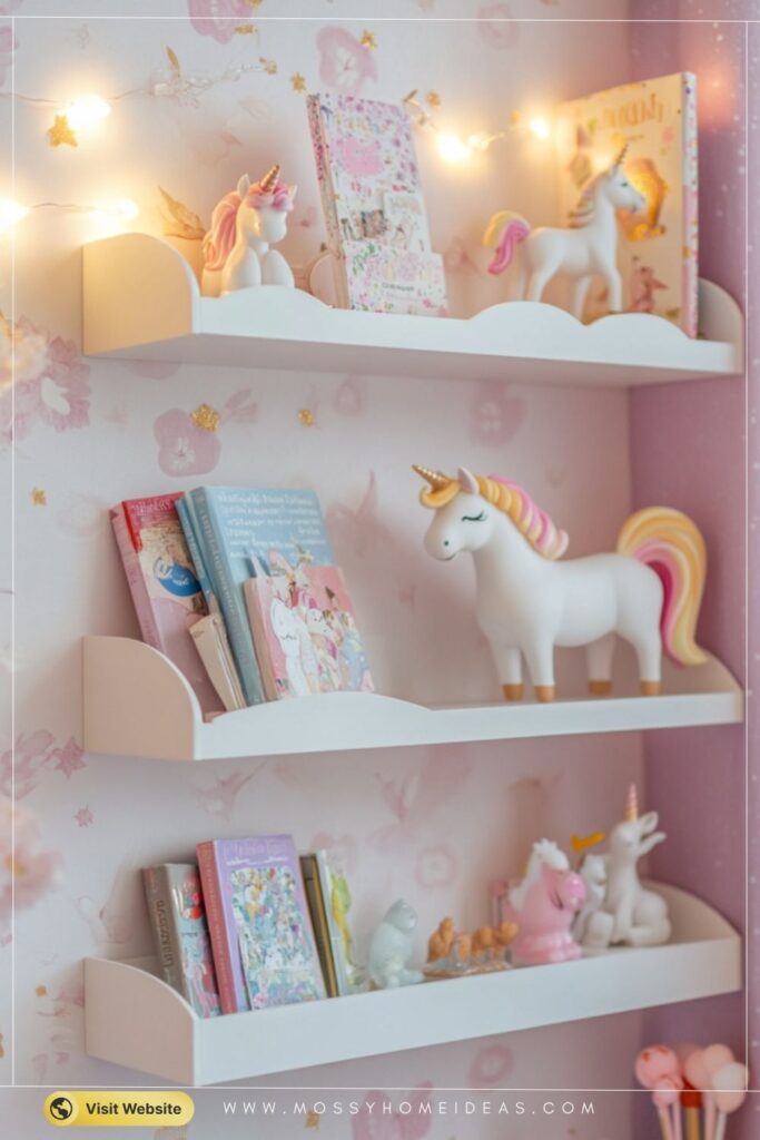 Enchanted Unicorn Wall Shelves Bedroom