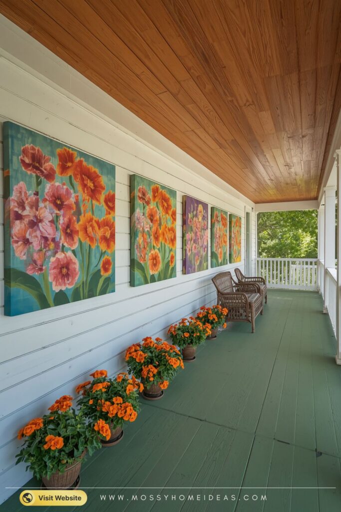 Floral Canvas Gallery Wall Covered Porch Decor