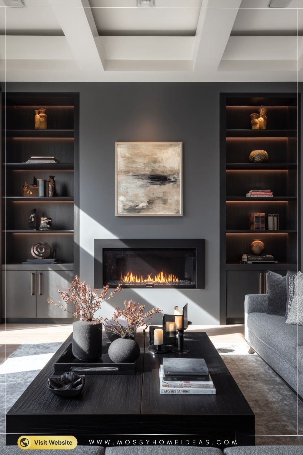 Graphite Grey Urban Luxury Fireplace Design