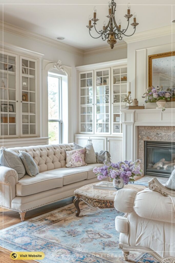 Lavender Accent Pillows French Provincial Living Room Style
