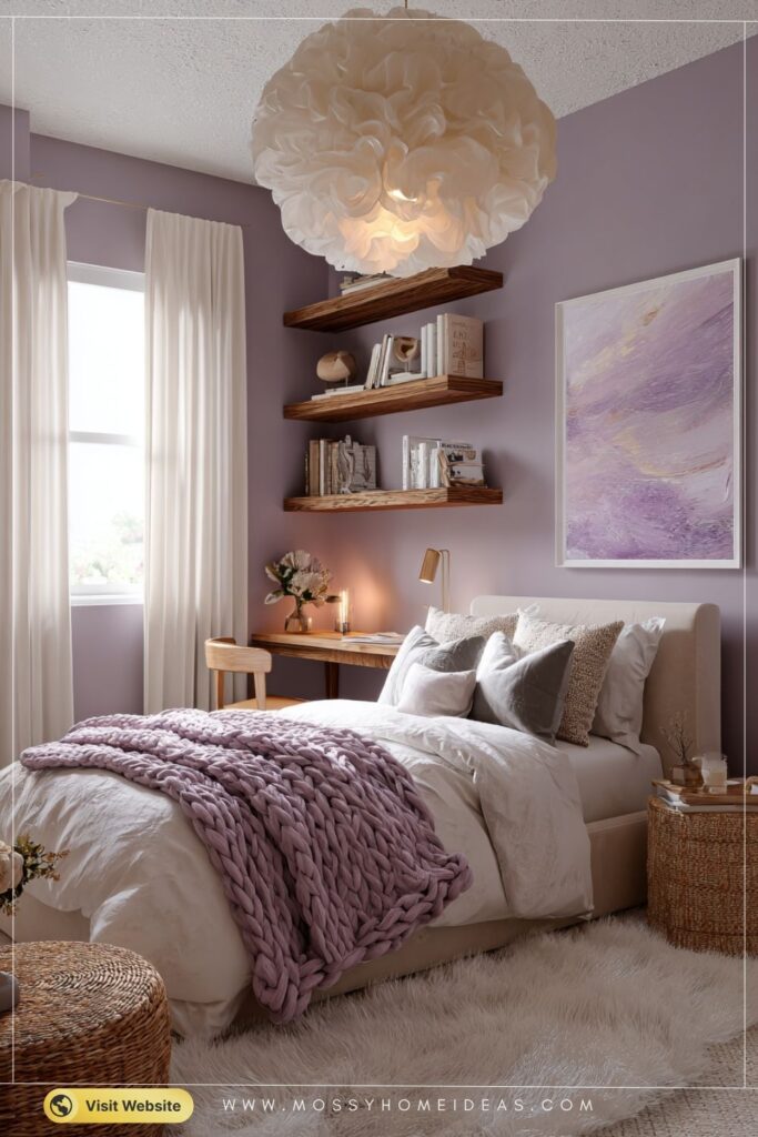 Lavender & Grey Cozy Bedroom Soft Dreamy Aesthetic Calm Retreat