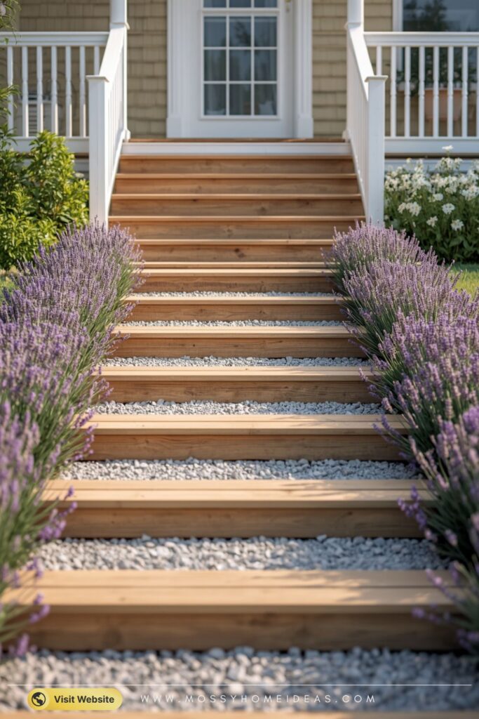 Lavender Lined Steps Create Dreamy Garden Path
