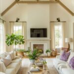 Lilac Pillows Fresh Spring Farmhouse Living Room Look
