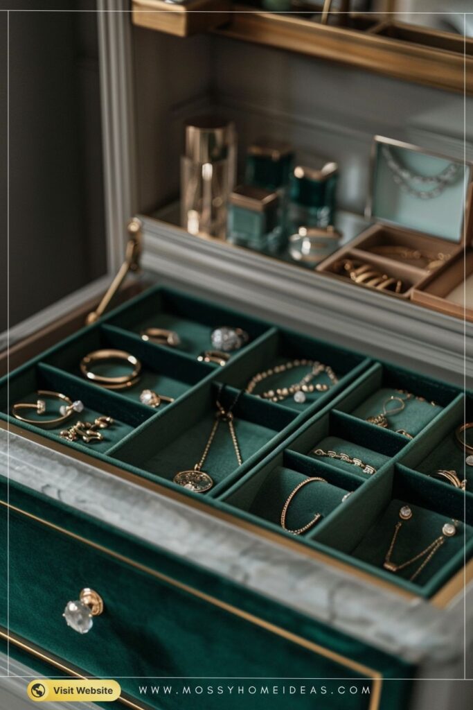 Luxe Velvet Jewelry Trays for an Elegant Vanity