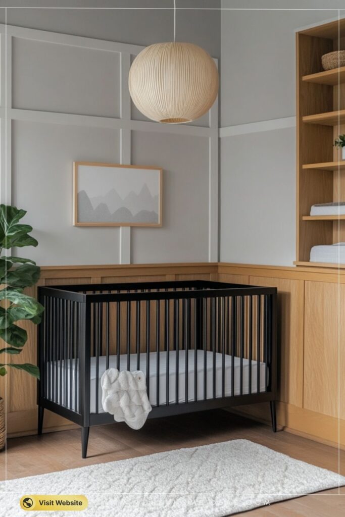 Mixed Material Modern Wainscoting Nursery