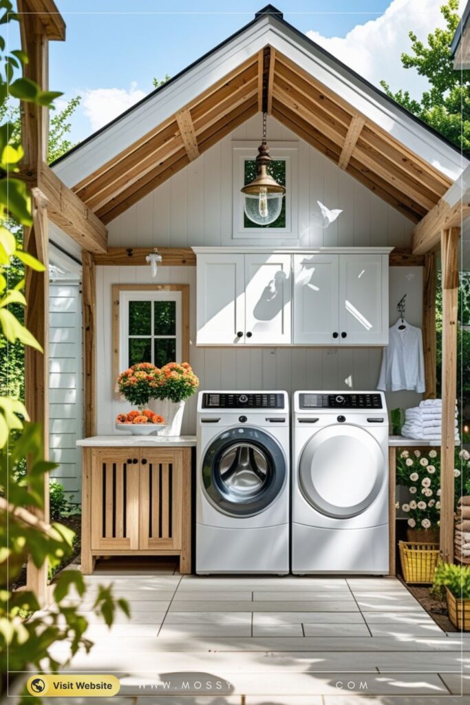Modern Farmhouse Laundry Porch With Slate Roof