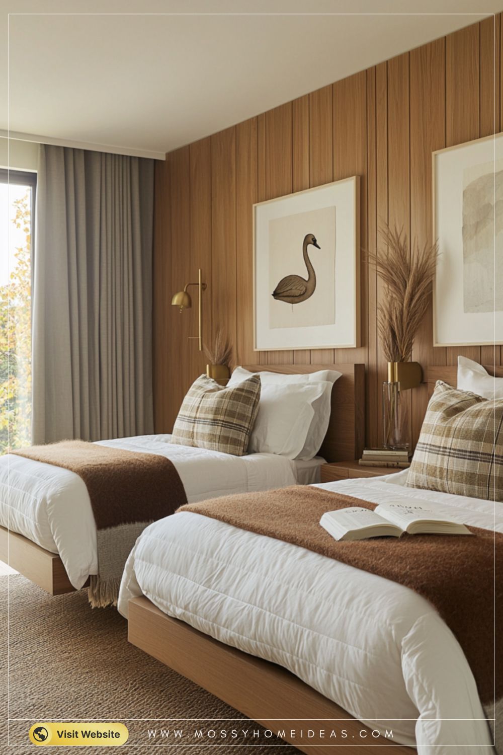 Modern Minimalist Twin Bedroom Soft Neutral Hotel Style Décor