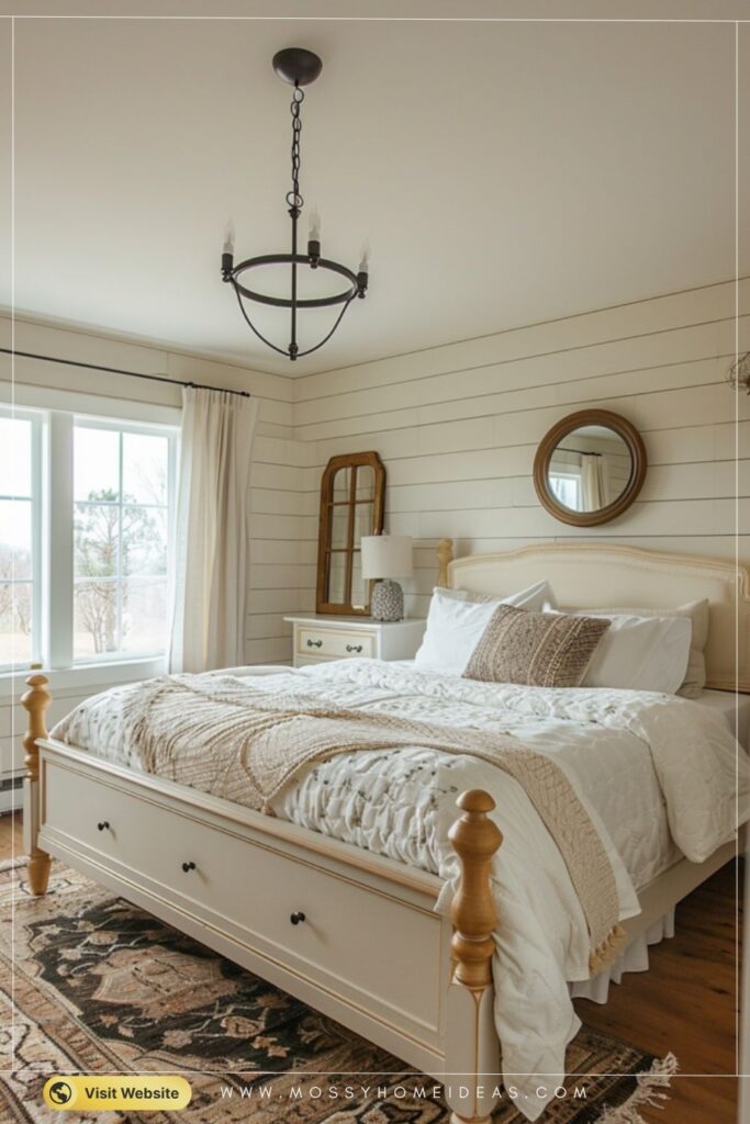 Mustard and Cream Farmhouse Bedroom Ideas for Warm Charm