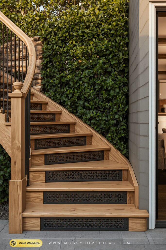 Pine Wood Steps Paired With Matte Black