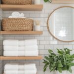 Pure White Scandinavian Bathroom Shelves with Airy Storage