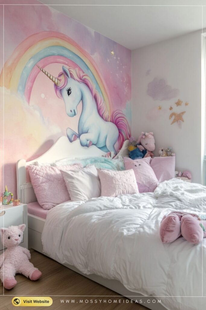 Realistic Unicorn Wall Mural Bedroom