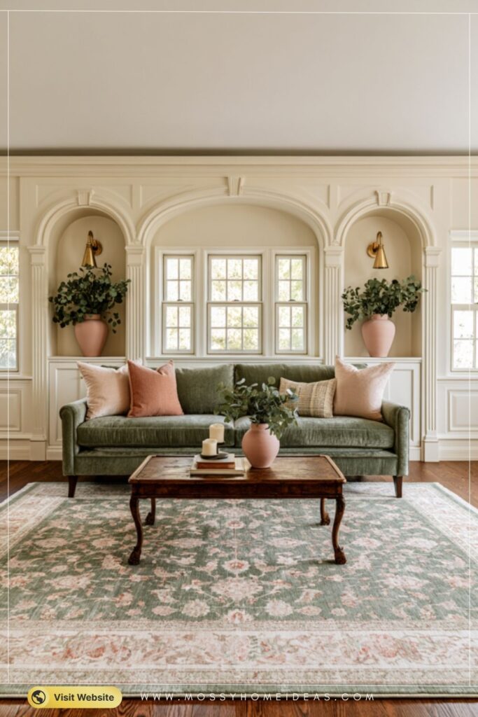 Sage Green and Blush Pink Living Room Ideas for Soft Elegance