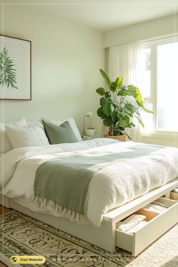 Smart Under-Bed Storage Guest Room Design