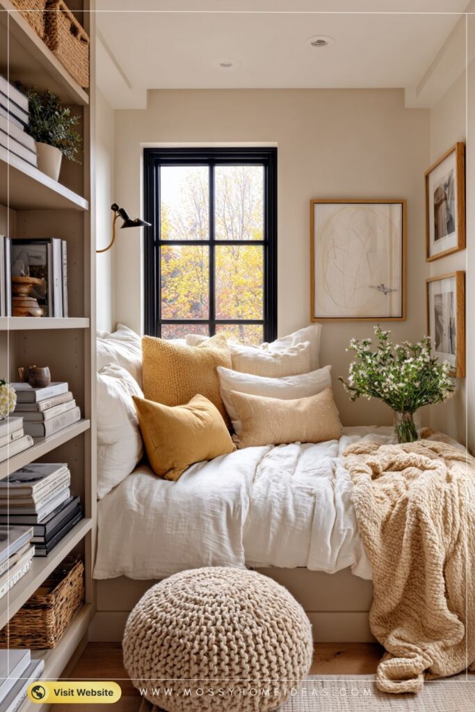 Soft Mustard Yellow Nook Cozy Cute Bedroom Corner