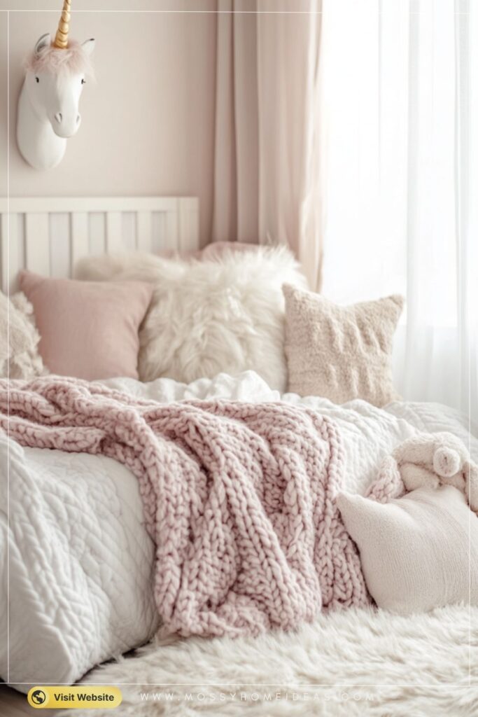 Soft Plush Texture Unicorn Bedroom