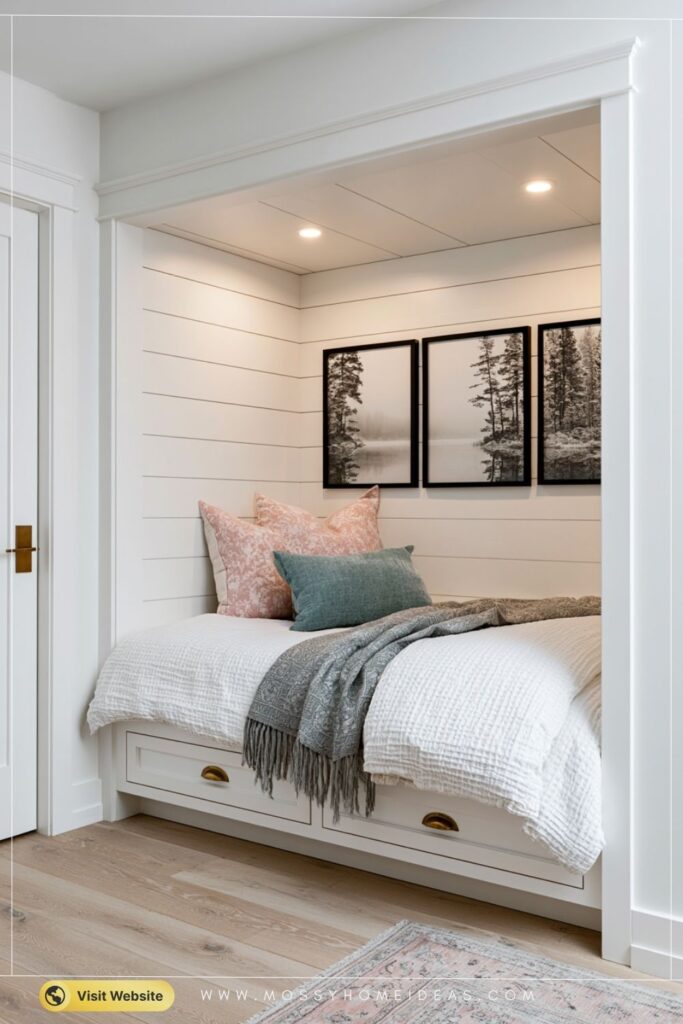 Space-Saving Built-In Bed With Hidden Storage Drawers
