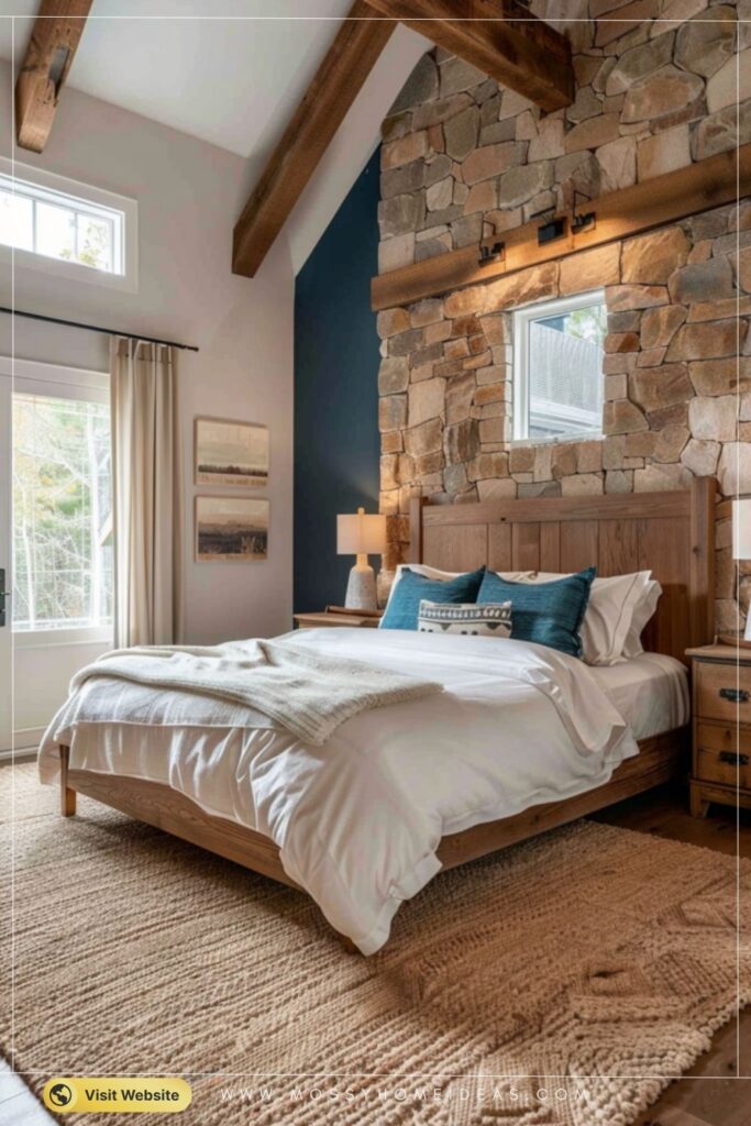 Teal and Sand Rustic Bedroom Ideas That Bring Cozy Charm