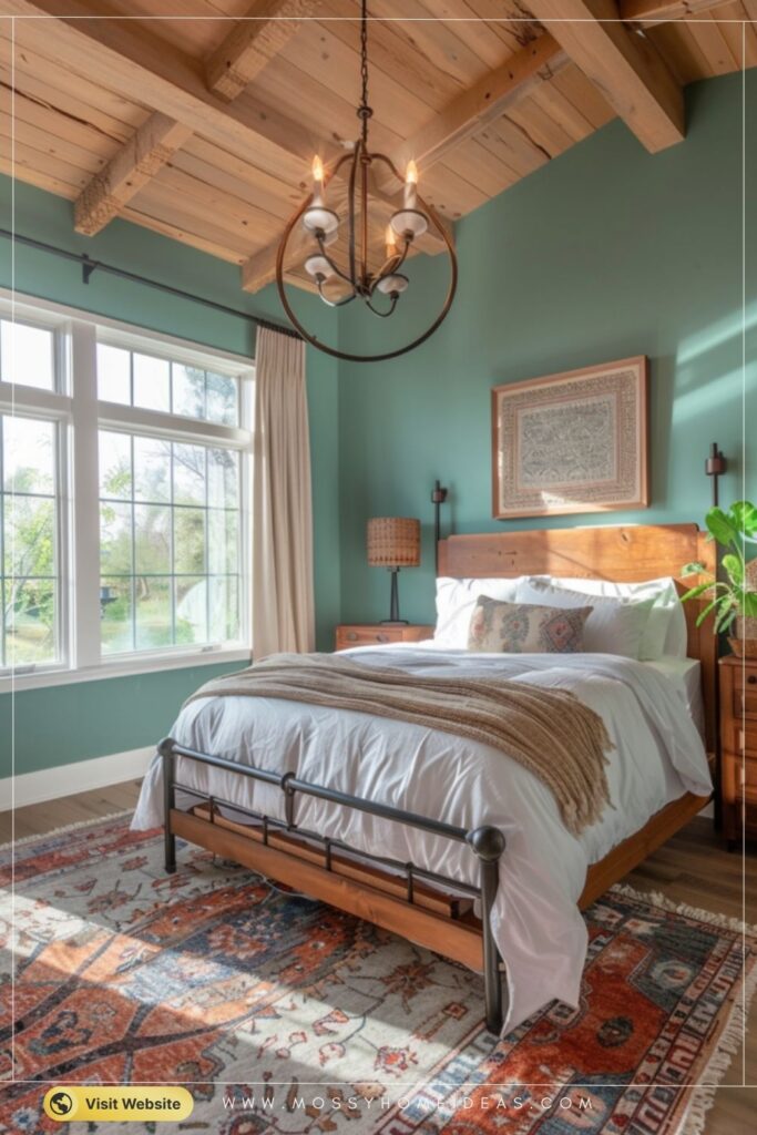 Teal and Terracotta Rustic Bedroom Ideas for Warm Charm