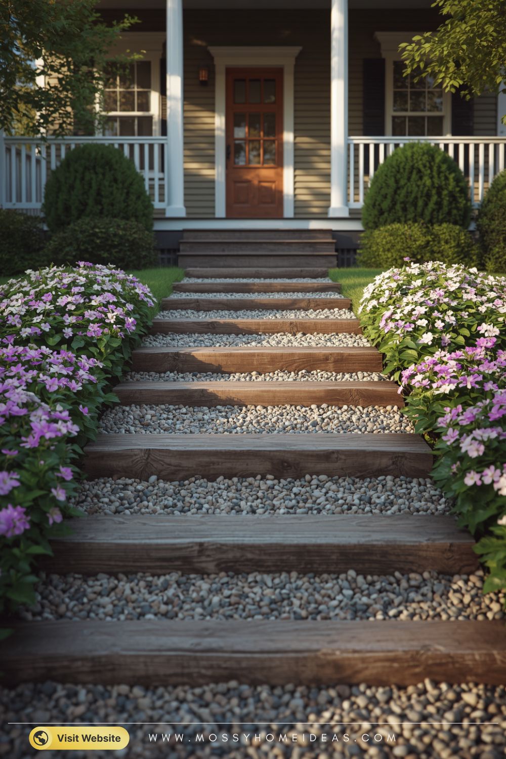 Timber Sleeper Steps Glow In Golden Light