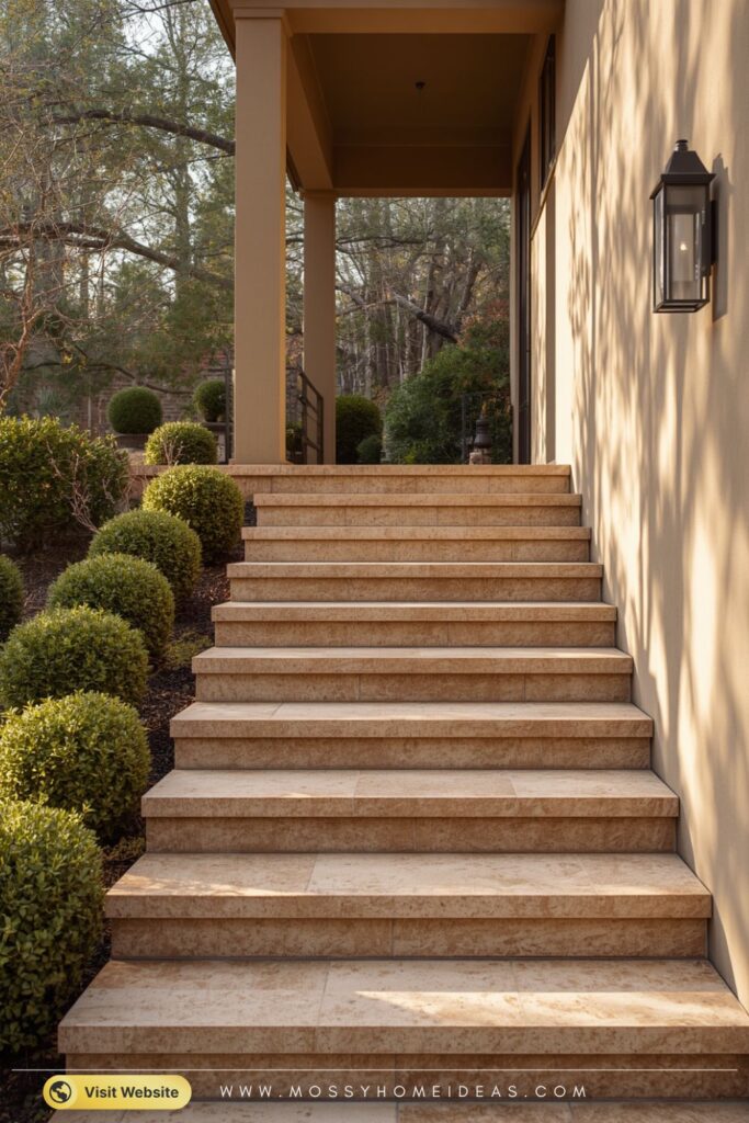 Travertine Steps Frame A Left Side Entry