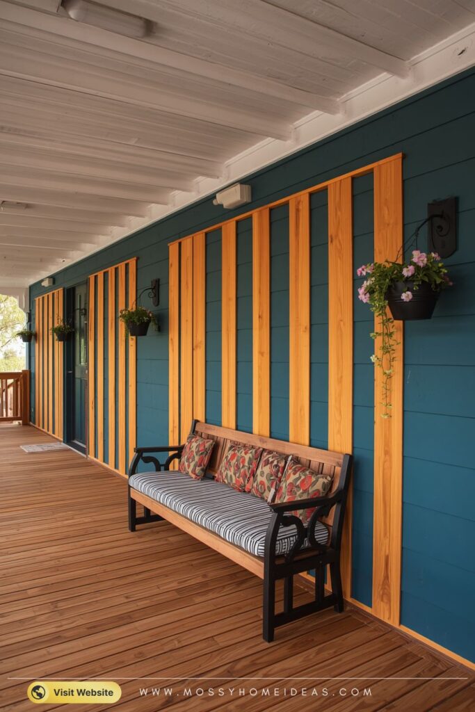 Vertical Wood Slat Privacy Wall Patio Decor