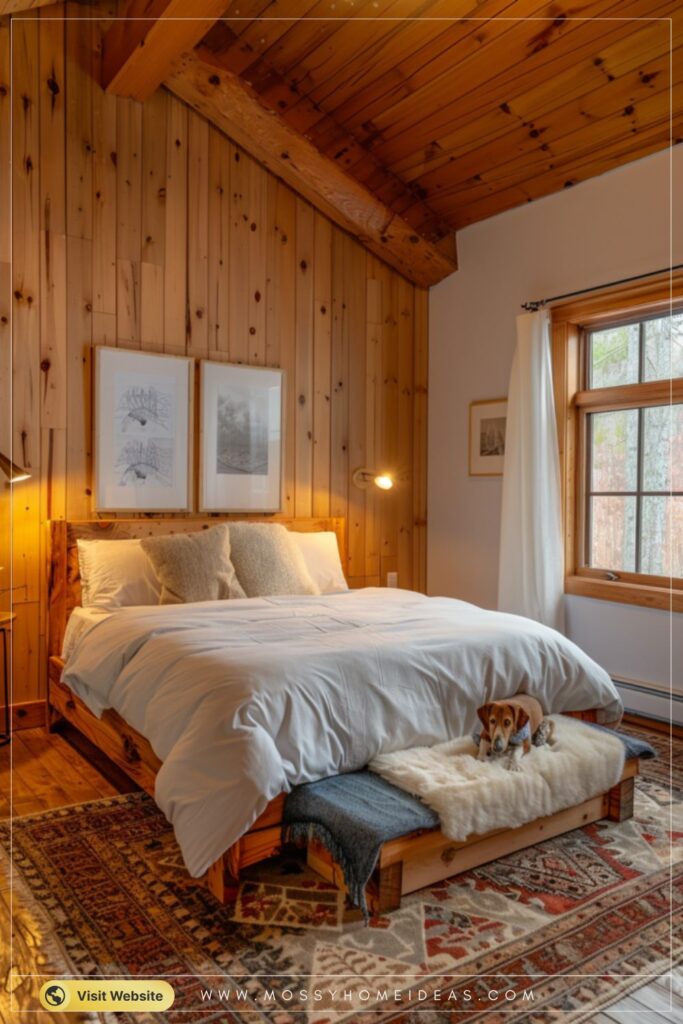 Warm Chestnut Powder Blue Under Bed Dog Sleeping Area Decor Ideas