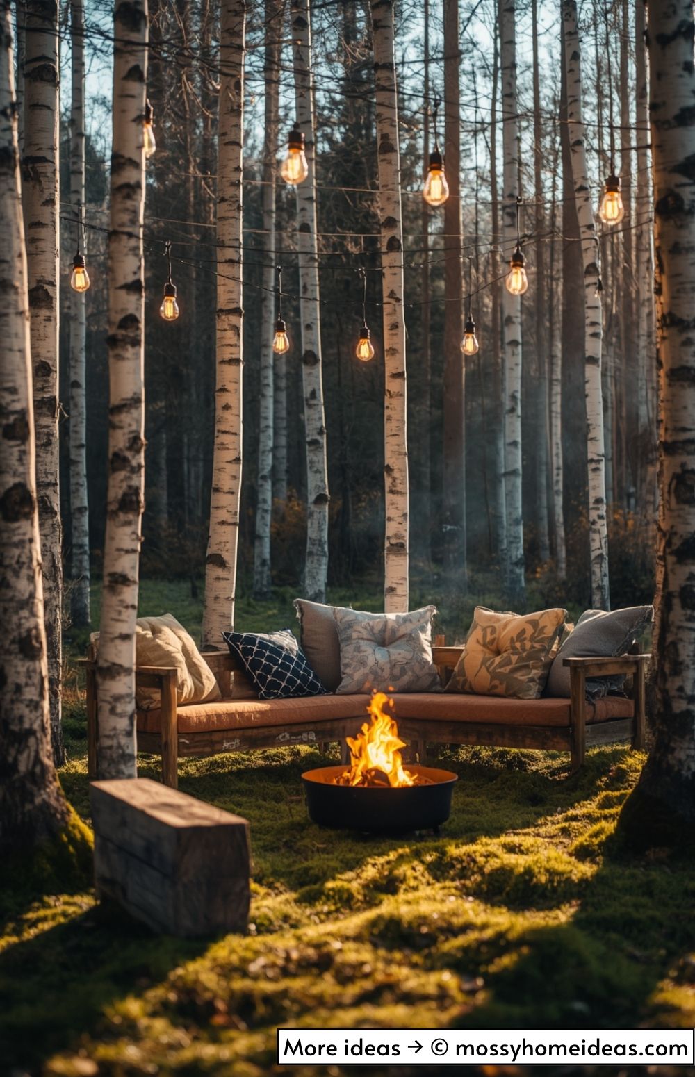 Woodland Fire Pit Seating Ideas for Backyards